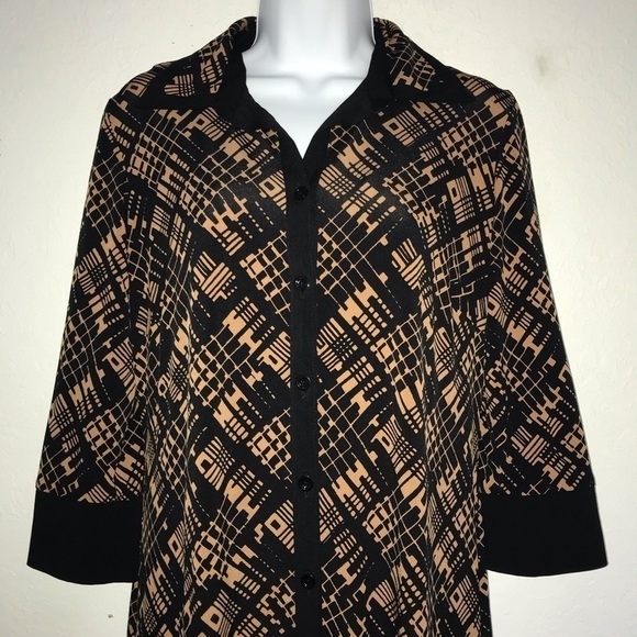 Studio1 Stretch Button Front Shirt Dress 8 - Picture 2 of 8